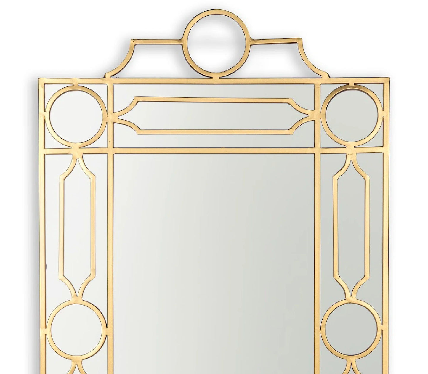 Miroir à chantournage et treillis en or