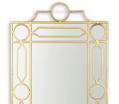 Miroir à chantournage et treillis en or