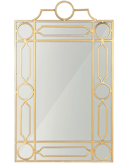 Miroir à chantournage et treillis en or