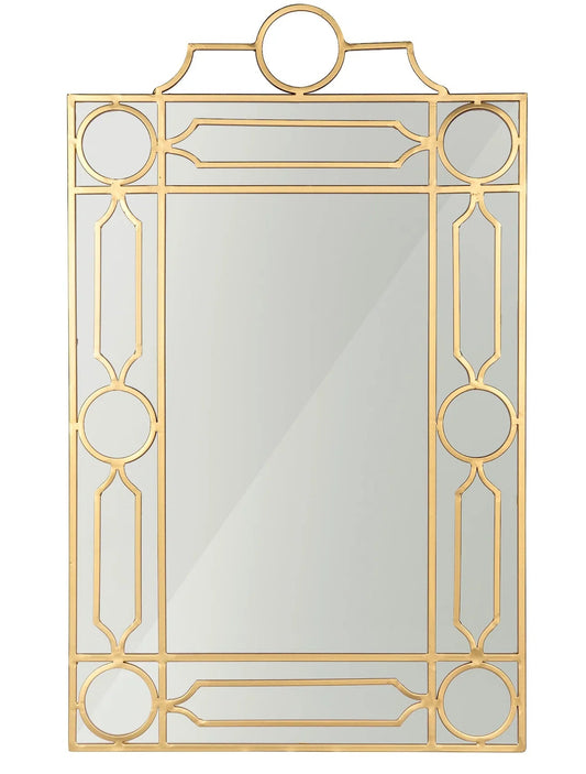 Miroir à chantournage et treillis en or