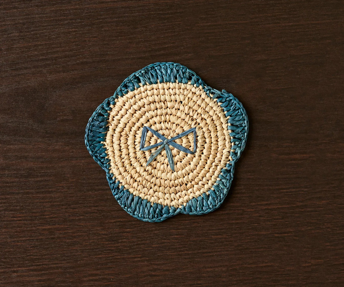 Dessous de verre à franges en raphia tissé à la main par Payton James – Dessous de verre bohème, décoration de table rustique, palmier raphia naturel