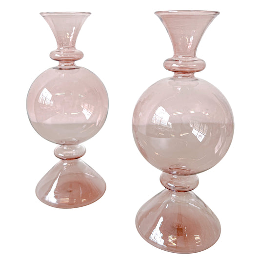 Vase boule de fleurs de cerisier rose (lot de 2)