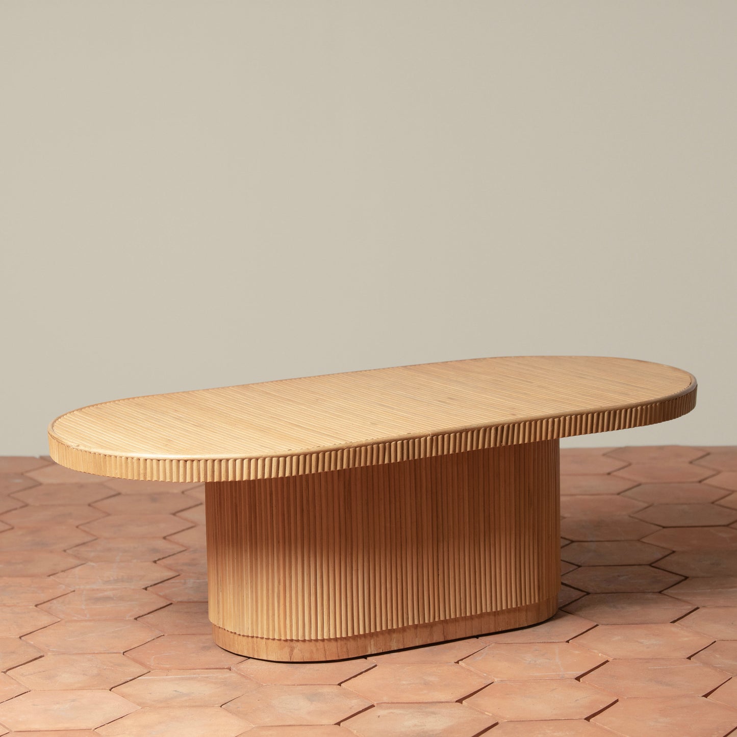 Table basse en rotin Gabriella en naturel