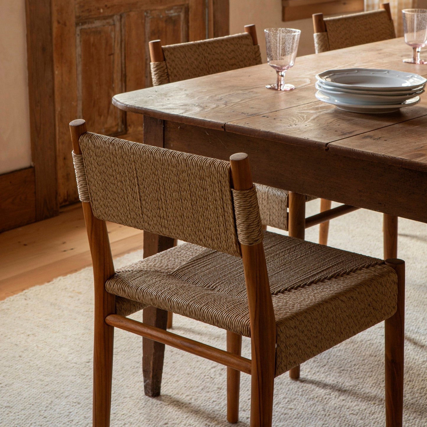 Chaise de salle à manger tissée d'intérieur et d'extérieur Alma