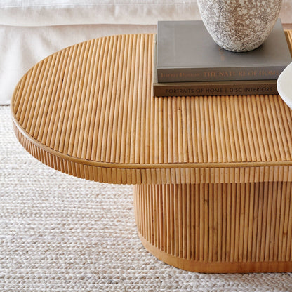 Table basse en rotin Gabriella en naturel