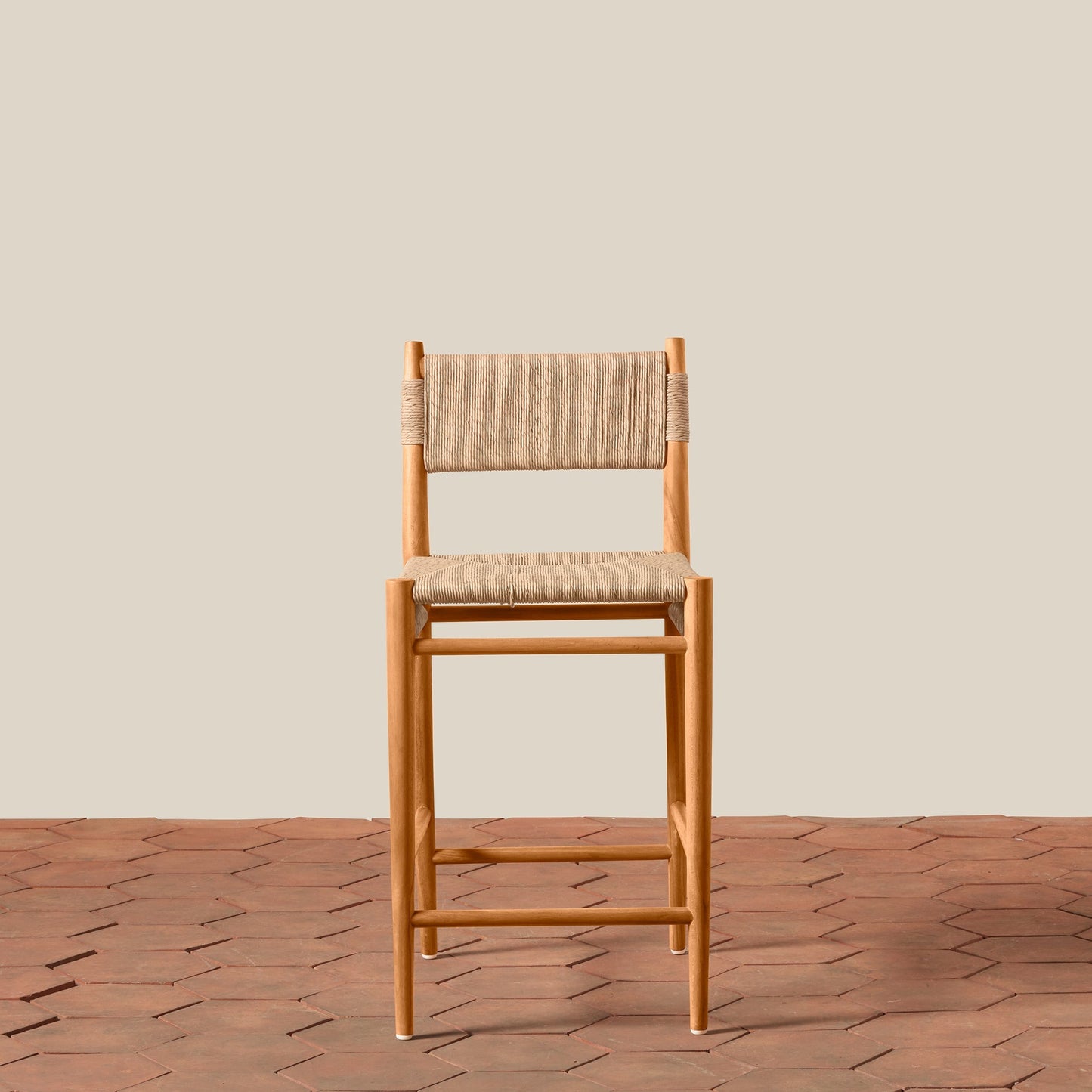Tabouret de comptoir tissé d'intérieur et d'extérieur Alma