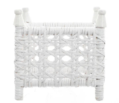 Jardinière en osier et canne blanche